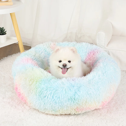Cama Caliente Donut para Perros - Suave y Confortable (Anti-Ansiedad y Relajación )